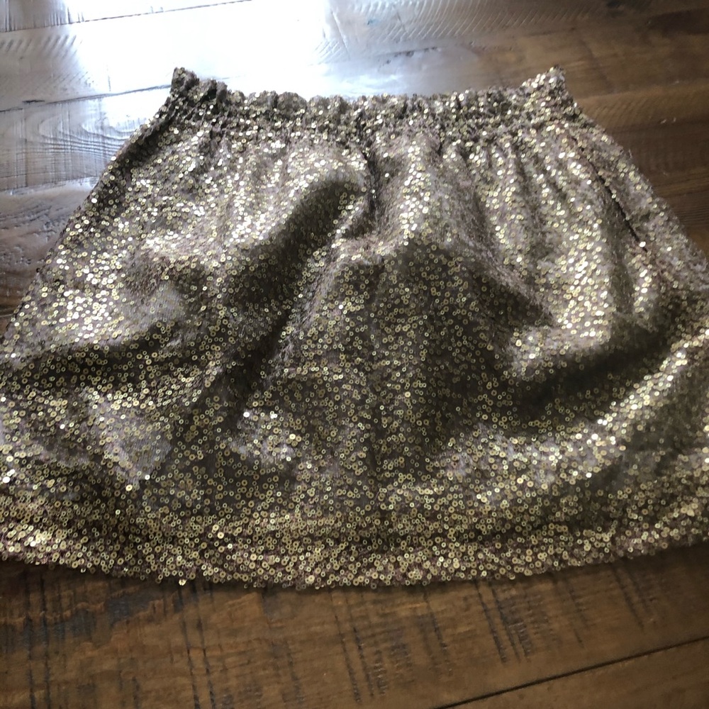 JCREW Gold sequin skirt sz 14